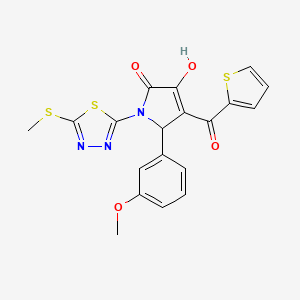 (4E)-4-[hydroxy(thiophen-2-yl)methylidene]-5-(3-methoxyphenyl)-1-[5-(methylsulfanyl)-1,3,4-thiadiazol-2-yl]pyrrolidine-2,3-dione