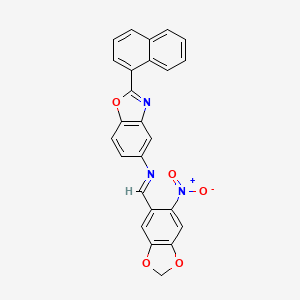 2-(naphthalen-1-yl)-N-[(E)-(6-nitro-1,3-benzodioxol-5-yl)methylidene]-1,3-benzoxazol-5-amine