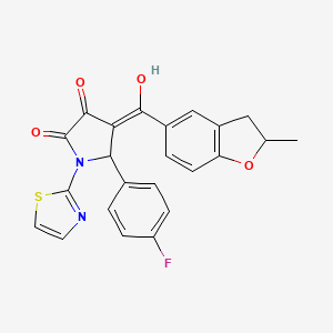 5-(4-fluorophenyl)-3-hydroxy-4-[(2-methyl-2,3-dihydro-1-benzofuran-5-yl)carbonyl]-1-(1,3-thiazol-2-yl)-1,5-dihydro-2H-pyrrol-2-one