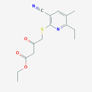 Ethyl 4-(3-cyano-6-ethyl-5-methylpyridin-2-yl)sulfanyl-3-oxobutanoate