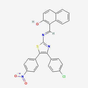 1-[(E)-{[4-(4-chlorophenyl)-5-(4-nitrophenyl)-1,3-thiazol-2-yl]imino}methyl]naphthalen-2-ol