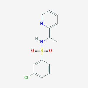 3-chloro-N-[1-(pyridin-2-yl)ethyl]benzenesulfonamide