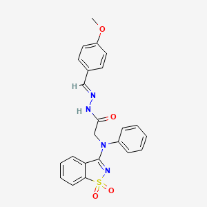 2-[(1,1-Dioxido-1,2-benzisothiazol-3-YL)(phenyl)amino]-N'-[(E)-(4-methoxyphenyl)methylene]acetohydrazide