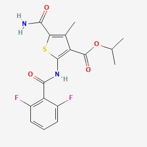 Propan-2-yl 5-carbamoyl-2-{[(2,6-difluorophenyl)carbonyl]amino}-4-methylthiophene-3-carboxylate