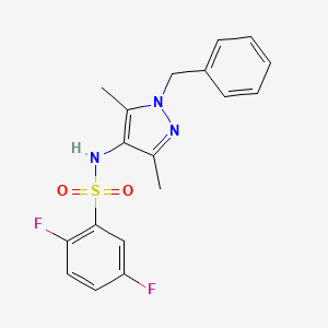 molecular formula C18H17F2N3O2S B11118832 N-(1-benzyl-3,5-dimethyl-1H-pyrazol-4-yl)-2,5-difluorobenzenesulfonamide 