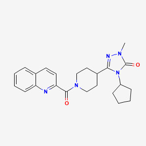 4-cyclopentyl-1-methyl-3-(1-(quinoline-2-carbonyl)piperidin-4-yl)-1H-1,2,4-triazol-5(4H)-one