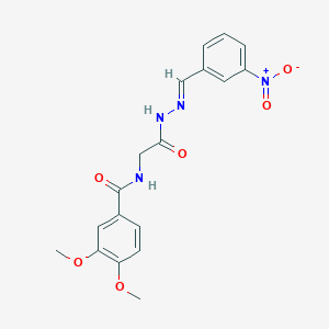 3,4-dimethoxy-N-[2-[(2E)-2-[(3-nitrophenyl)methylidene]hydrazinyl]-2-oxoethyl]benzamide