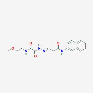 molecular formula C19H22N4O4 B11118888 (3E)-3-(2-{[(2-methoxyethyl)amino](oxo)acetyl}hydrazinylidene)-N-(naphthalen-2-yl)butanamide 