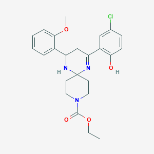 Ethyl 2-(5-chloro-2-hydroxyphenyl)-4-(2-methoxyphenyl)-1,5,9-triazaspiro[5.5]undec-1-ene-9-carboxylate