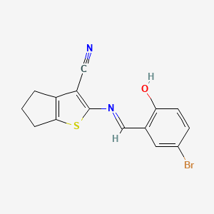 2-{[(E)-(5-bromo-2-hydroxyphenyl)methylidene]amino}-5,6-dihydro-4H-cyclopenta[b]thiophene-3-carbonitrile