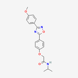 molecular formula C20H21N3O4 B11118916 2-{4-[3-(4-methoxyphenyl)-1,2,4-oxadiazol-5-yl]phenoxy}-N-(propan-2-yl)acetamide 