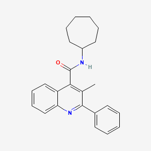 molecular formula C24H26N2O B11118922 N-cycloheptyl-3-methyl-2-phenylquinoline-4-carboxamide 