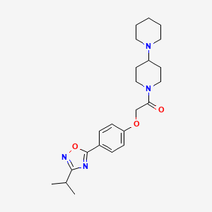 molecular formula C23H32N4O3 B11118928 1-(1,4'-Bipiperidin-1'-yl)-2-{4-[3-(propan-2-yl)-1,2,4-oxadiazol-5-yl]phenoxy}ethanone 