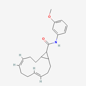 molecular formula C21H27NO2 B11118934 (4Z,8E)-N-(3-methoxyphenyl)bicyclo[10.1.0]trideca-4,8-diene-13-carboxamide 