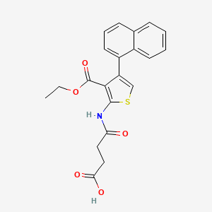 molecular formula C21H19NO5S B11118939 4-{[3-(Ethoxycarbonyl)-4-(naphthalen-1-yl)thiophen-2-yl]amino}-4-oxobutanoic acid 