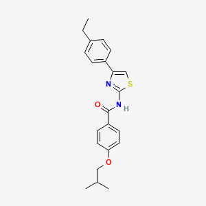 molecular formula C22H24N2O2S B11118961 N-[4-(4-ethylphenyl)-1,3-thiazol-2-yl]-4-(2-methylpropoxy)benzamide 