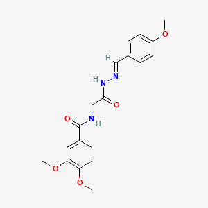 molecular formula C19H21N3O5 B11118964 3,4-Dimethoxy-N-(2-(2-(4-methoxybenzylidene)hydrazino)-2-oxoethyl)benzamide CAS No. 324014-75-7