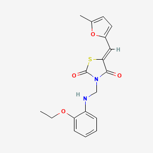 molecular formula C18H18N2O4S B11118970 (5Z)-3-{[(2-ethoxyphenyl)amino]methyl}-5-[(5-methylfuran-2-yl)methylidene]-1,3-thiazolidine-2,4-dione 