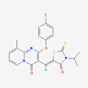 5-{(Z)-1-[2-(4-fluorophenoxy)-9-methyl-4-oxo-4H-pyrido[1,2-a]pyrimidin-3-yl]methylidene}-3-isopropyl-2-thioxo-1,3-thiazolan-4-one