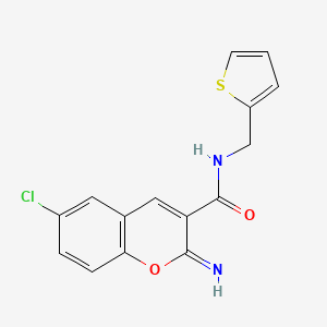 6-chloro-2-imino-N-(thiophen-2-ylmethyl)-2H-chromene-3-carboxamide