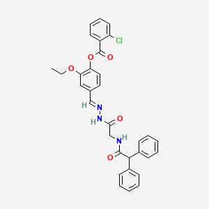 molecular formula C32H28ClN3O5 B11119068 4-[((E)-2-{2-[(2,2-Diphenylacetyl)amino]acetyl}hydrazono)methyl]-2-ethoxyphenyl 2-chlorobenzoate 