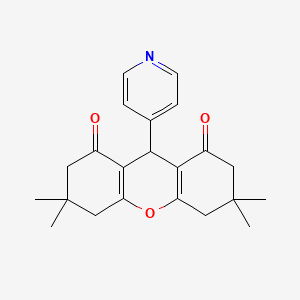 molecular formula C22H25NO3 B11119077 3,3,6,6-tetramethyl-9-(pyridin-4-yl)-3,4,5,6,7,9-hexahydro-1H-xanthene-1,8(2H)-dione 