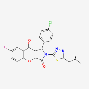 1-(4-Chlorophenyl)-7-fluoro-2-[5-(2-methylpropyl)-1,3,4-thiadiazol-2-yl]-1,2-dihydrochromeno[2,3-c]pyrrole-3,9-dione