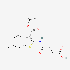 molecular formula C17H23NO5S B11119118 4-({6-Methyl-3-[(propan-2-yloxy)carbonyl]-4,5,6,7-tetrahydro-1-benzothiophen-2-yl}amino)-4-oxobutanoic acid 