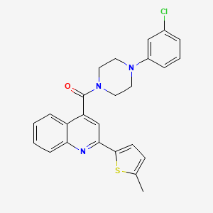 molecular formula C25H22ClN3OS B11119139 [4-(3-Chlorophenyl)piperazin-1-yl][2-(5-methylthiophen-2-yl)quinolin-4-yl]methanone 