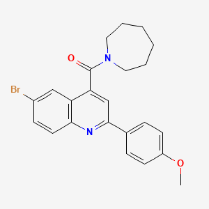 molecular formula C23H23BrN2O2 B11119141 Azepan-1-yl[6-bromo-2-(4-methoxyphenyl)quinolin-4-yl]methanone 