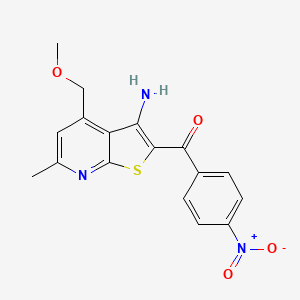 molecular formula C17H15N3O4S B11119142 [3-Amino-4-(methoxymethyl)-6-methylthieno[2,3-b]pyridin-2-yl](4-nitrophenyl)methanone 