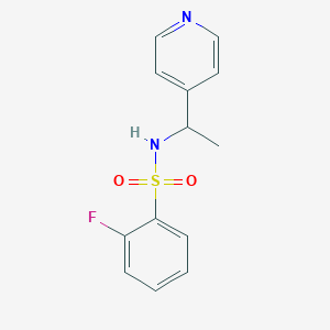 molecular formula C13H13FN2O2S B11119153 2-fluoro-N-[1-(pyridin-4-yl)ethyl]benzenesulfonamide 