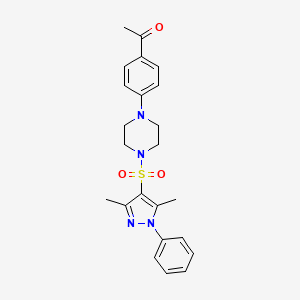 1-(4-{4-[(3,5-dimethyl-1-phenyl-1H-pyrazol-4-yl)sulfonyl]piperazin-1-yl}phenyl)ethanone