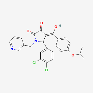 molecular formula C26H22Cl2N2O4 B11119214 5-(3,4-dichlorophenyl)-3-hydroxy-4-{[4-(propan-2-yloxy)phenyl]carbonyl}-1-(pyridin-3-ylmethyl)-1,5-dihydro-2H-pyrrol-2-one 