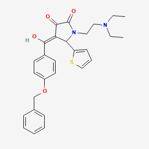 molecular formula C28H30N2O4S B11119245 4-{[4-(benzyloxy)phenyl]carbonyl}-1-[2-(diethylamino)ethyl]-3-hydroxy-5-(thiophen-2-yl)-1,5-dihydro-2H-pyrrol-2-one 