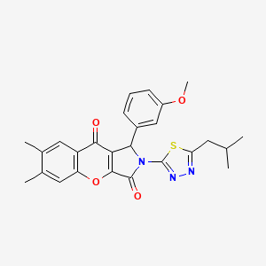 1-(3-Methoxyphenyl)-6,7-dimethyl-2-[5-(2-methylpropyl)-1,3,4-thiadiazol-2-yl]-1,2-dihydrochromeno[2,3-c]pyrrole-3,9-dione