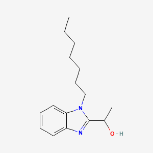 molecular formula C16H24N2O B11119293 1-(1-heptyl-1H-benzimidazol-2-yl)ethanol 