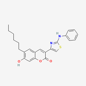 6-hexyl-7-hydroxy-3-[2-(phenylamino)-1,3-thiazol-4-yl]-2H-chromen-2-one