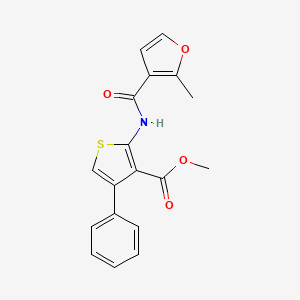 molecular formula C18H15NO4S B11119371 Methyl 2-{[(2-methylfuran-3-yl)carbonyl]amino}-4-phenylthiophene-3-carboxylate 