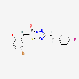 molecular formula C20H13BrFN3O2S B11119383 (5Z)-5-(5-bromo-2-methoxybenzylidene)-2-[(E)-2-(4-fluorophenyl)ethenyl][1,3]thiazolo[3,2-b][1,2,4]triazol-6(5H)-one 