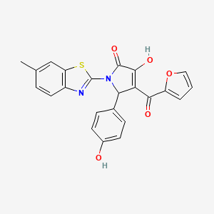 4-(2-furylcarbonyl)-3-hydroxy-5-(4-hydroxyphenyl)-1-(6-methyl-1,3-benzothiazol-2-yl)-1,5-dihydro-2H-pyrrol-2-one