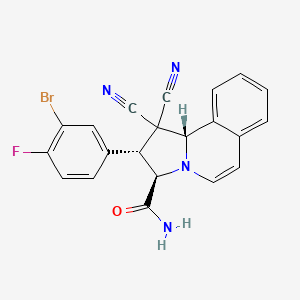 (2R,3R,10bS)-2-(3-bromo-4-fluorophenyl)-1,1-dicyano-1,2,3,10b-tetrahydropyrrolo[2,1-a]isoquinoline-3-carboxamide