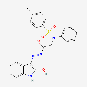 molecular formula C23H20N4O4S B11119420 4-Methyl-N-({N'-[(3Z)-2-oxo-2,3-dihydro-1H-indol-3-ylidene]hydrazinecarbonyl}methyl)-N-phenylbenzene-1-sulfonamide 