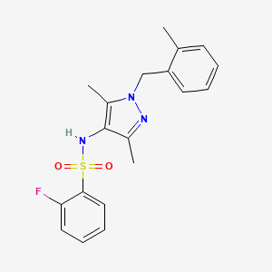 N-[3,5-dimethyl-1-(2-methylbenzyl)-1H-pyrazol-4-yl]-2-fluorobenzenesulfonamide