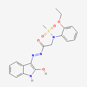 molecular formula C19H20N4O5S B11119426 N-(2-Ethoxyphenyl)-N-({N'-[(3Z)-2-oxo-2,3-dihydro-1H-indol-3-ylidene]hydrazinecarbonyl}methyl)methanesulfonamide 