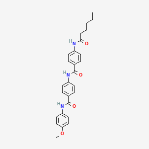 molecular formula C27H29N3O4 B11119431 4-(hexanoylamino)-N-{4-[(4-methoxyphenyl)carbamoyl]phenyl}benzamide 