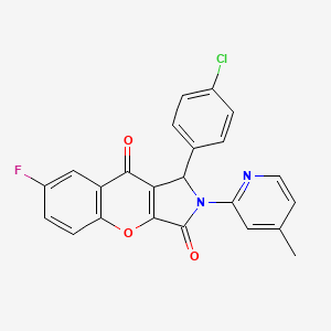 molecular formula C23H14ClFN2O3 B11119432 1-(4-Chlorophenyl)-7-fluoro-2-(4-methylpyridin-2-yl)-1,2-dihydrochromeno[2,3-c]pyrrole-3,9-dione 