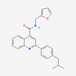 N-(furan-2-ylmethyl)-2-[4-(2-methylpropyl)phenyl]quinoline-4-carboxamide