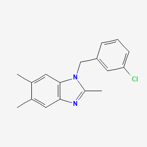 molecular formula C17H17ClN2 B11119478 1-(3-chlorobenzyl)-2,5,6-trimethyl-1H-benzimidazole 