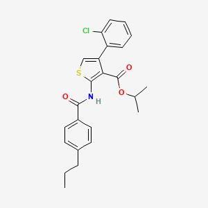 molecular formula C24H24ClNO3S B11119482 Propan-2-yl 4-(2-chlorophenyl)-2-{[(4-propylphenyl)carbonyl]amino}thiophene-3-carboxylate 